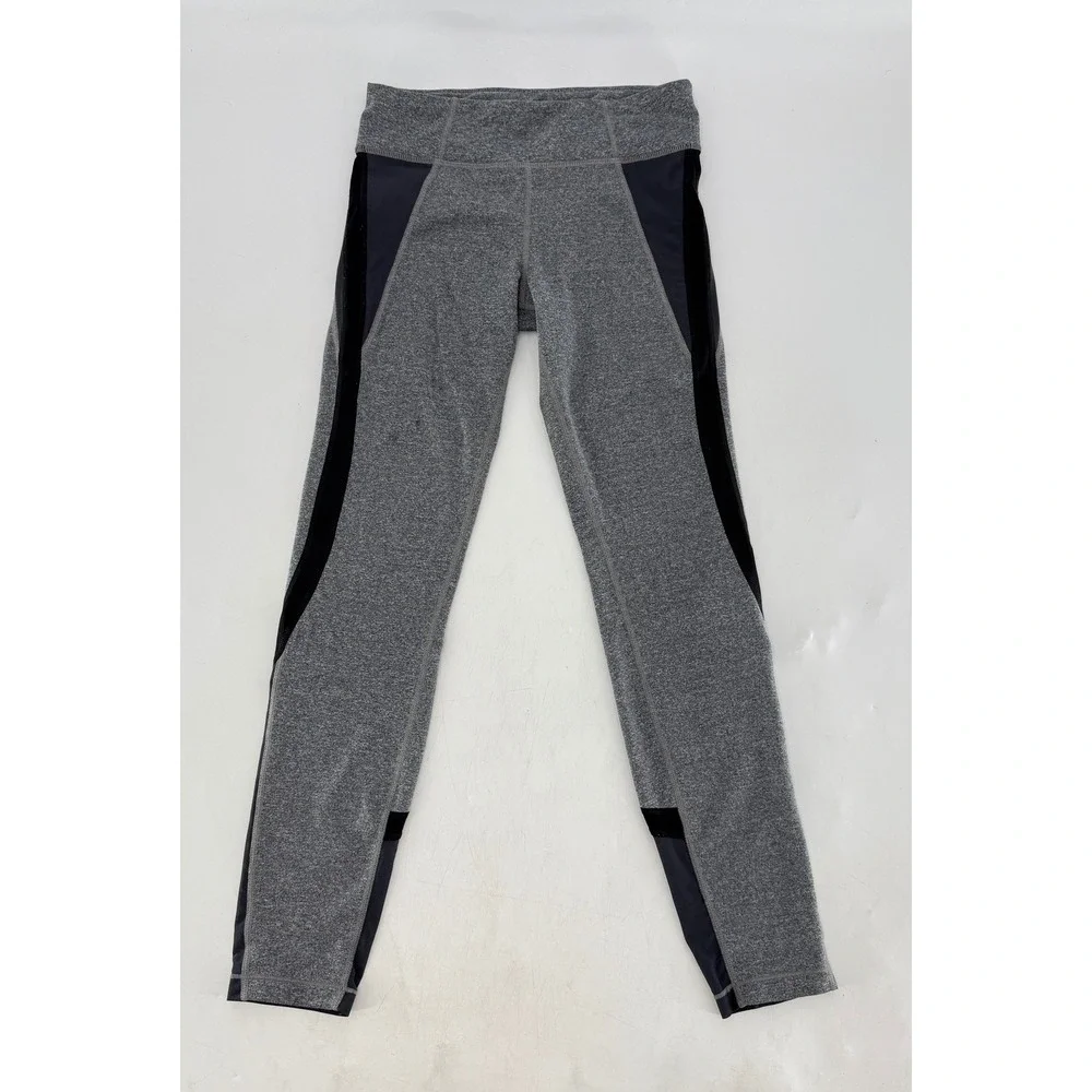 Athleta Girl Heather Gray Black Athletic Leggings‎ XL/14 Activewear Pants